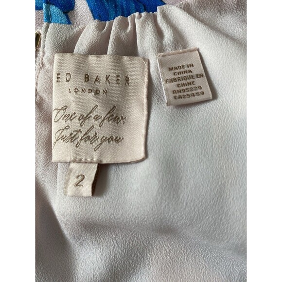 $295 TED BAKER London Juniaa Fantasia Ruffle Neck Tunic Dress US  4 / 6 Floral - Picture 6 of 12